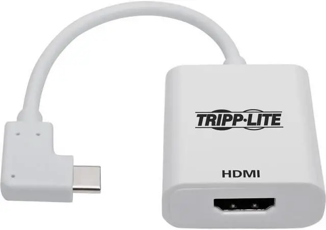 Alt view image 3 of 6 - Tripp Lite Right-Angle USB C to HDMI 4K Adapter Cable USB-C M/F White 6in - 5.98" HDMI/Thunderbolt 3 A/V Cable for Ultrabook, Monitor, Workstation, Tablet, Audio/Video Device, Smartphone, Chromeb