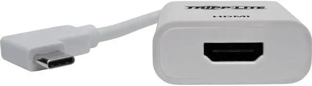 Alt view image 4 of 6 - Tripp Lite Right-Angle USB C to HDMI 4K Adapter Cable USB-C M/F White 6in - 5.98" HDMI/Thunderbolt 3 A/V Cable for Ultrabook, Monitor, Workstation, Tablet, Audio/Video Device, Smartphone, Chromeb
