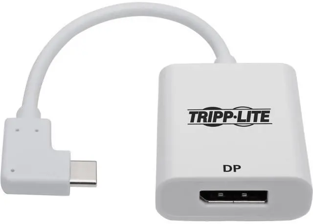 Alt view image 5 of 10 - Tripp Lite U444-06N-DP-RA Right-Angle USB-C to DisplayPort Adapter, M/F, White - 6" DisplayPort/Thunderbolt 3 A/V Cable for Ultrabook, Monitor, Workstation, Tablet, Smartphone, Projector, Chromeb