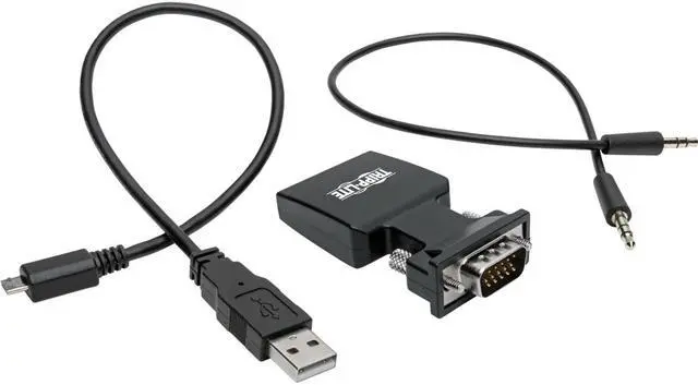 Alt view image 4 of 14 - Tripp Lite HDMI to VGA Active Converter with Audio (F/M), 1920 x 1200 (1080p) @ 60 Hz