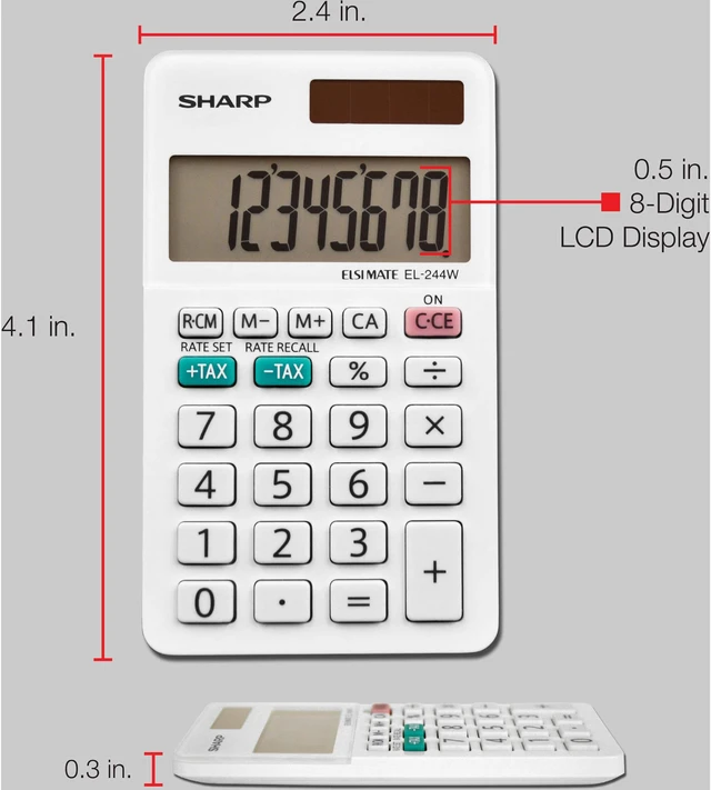 Alt view image 5 of 7 - Victor Technology EL-244WB Small Pocket Calculator - Quantity 1