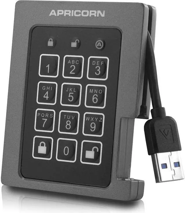 Main image of Apricorn Aegis Padlock ASSD-3PL256-1TBF 1 TB Solid State Drive - 2.5" Internal - Black - TAA Compliant - USB 3.1 - 300 MB/s Maximum Read Transfer Rate - 256-bit Encryption Standard