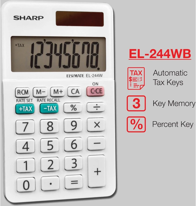 Alt view image 7 of 7 - Victor Technology EL-244WB Small Pocket Calculator - Quantity 1