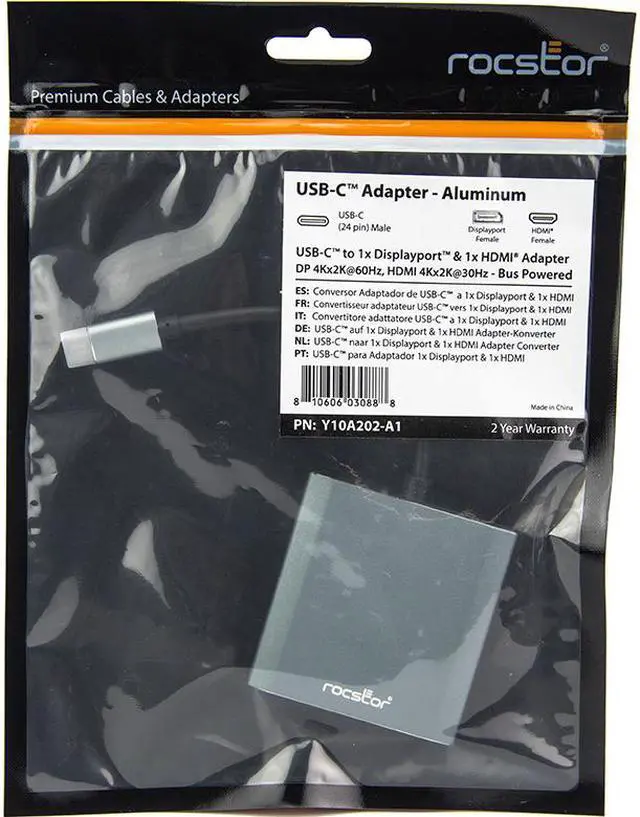 Alt view image 5 of 12 - ROCSTOR Y10A202-A1 USB-C TO HDMI & DISPLAYPORT