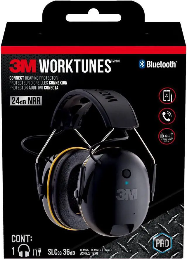 Alt view image 5 of 20 - Worktunes Ear Muff Bluetooth Hearing Protector 24 dB NRR Plastic