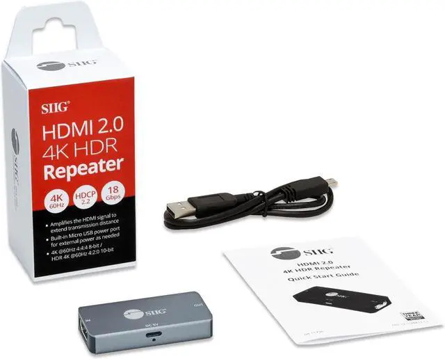 Alt view image 5 of 8 - SIIG HDMI 2.0 4K HDR Repeater CE-H24K11-S1