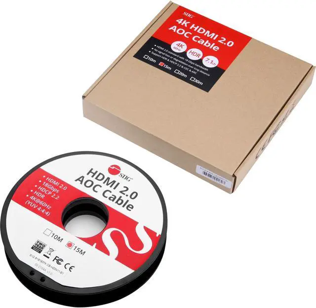 Alt view image 2 of 11 - SIIG 4K HDMI 2.0 Fiber Optical Cable - 15m