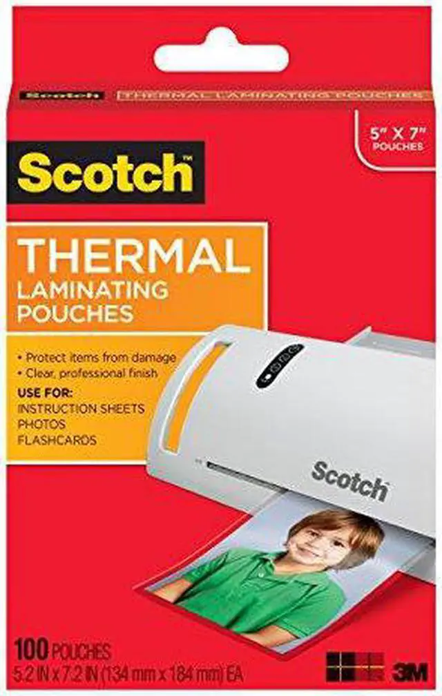 Alt view image 2 of 16 - scotch thermal laminating pouches, 5 x 7inches, photo size, 100pouches tp5903100
