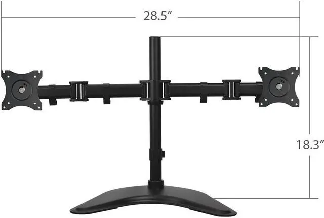 Alt view image 7 of 16 - SIIG Articulated Freestanding Dual Monitor Desk Stand - 13"-27"