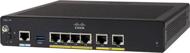 Alt view image 4 of 7 - Cisco - C921-4P - Cisco C921-4P Router - 6 Ports - Management Port - SlotsGigabit Ethernet - Desktop, Rack-mountable,