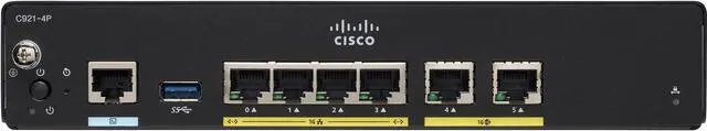 Alt view image 2 of 7 - Cisco - C921-4P - Cisco C921-4P Router - 6 Ports - Management Port - SlotsGigabit Ethernet - Desktop, Rack-mountable,