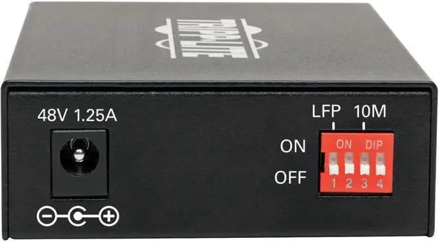 Main image of Tripp Lite Gigabit SFP Fiber to Ethernet Media Converter, POE+ - 10/100/1000 Mbps