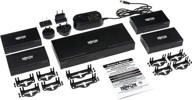 Alt view image 2 of 5 - Tripp Lite B127-004-H4H 125 ft. HDMI Over Cat6 Splitterextender Kit with PoC, 4 Ports 4K x 2K - 60Hz, 4-4-4, TAA, Black