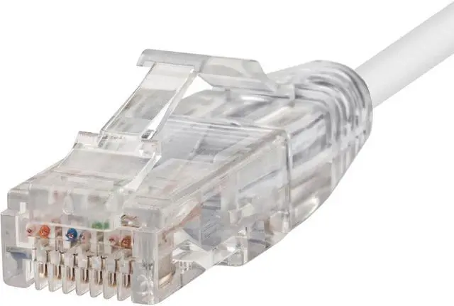 Alt view image 7 of 19 - Monoprice Cat6 Ethernet Patch Cable - 10 feet - White | Snagless RJ45 Stranded 550MHz UTP CMR Riser Rated Pure Bare Copper Wire 28AWG - SlimRun Series