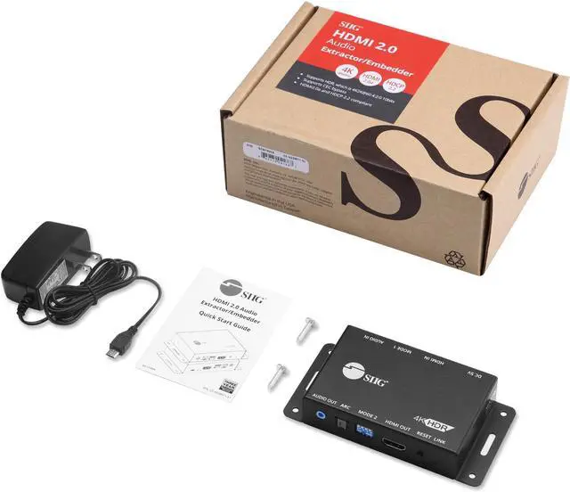 Alt view image 5 of 14 - Siig Hdmi 2.0 Audio Extractor/Embedder