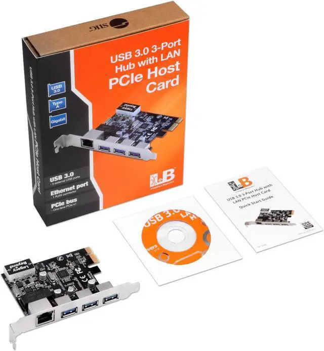 Alt view image 3 of 10 - Siig Usb 3.0 3-Port Hub With Lan Pcie Host Card