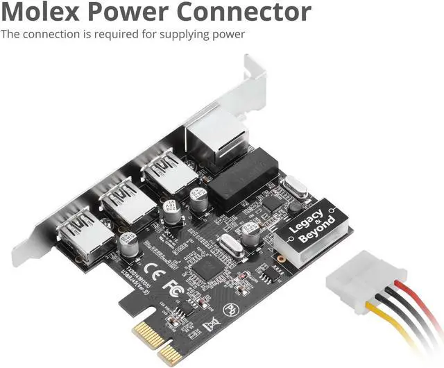 Alt view image 5 of 10 - Siig Usb 3.0 3-Port Hub With Lan Pcie Host Card
