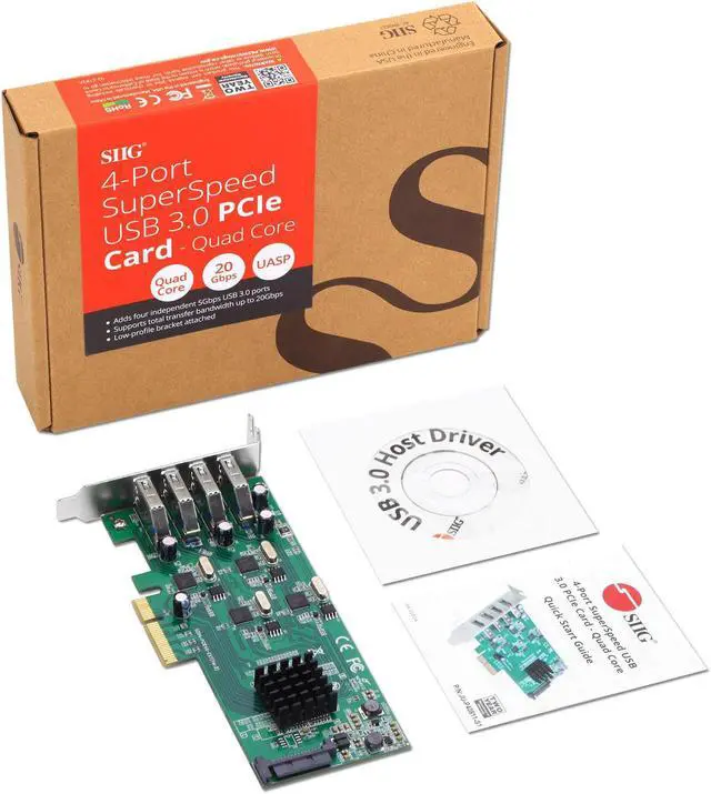 Alt view image 4 of 15 - Siig 4-Port Superspeed Usb 3.0 Pcie Card - Quad Core