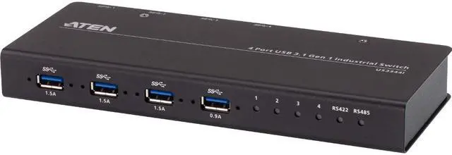 Alt view image 10 of 16 - Aten - US3344I - Aten 4 x 4 USB 3.1 Gen 1 Industrial Hub Switch - USB Type B - 4 USB Port(s) - 4 USB 3.1 Port(s) - Mac,