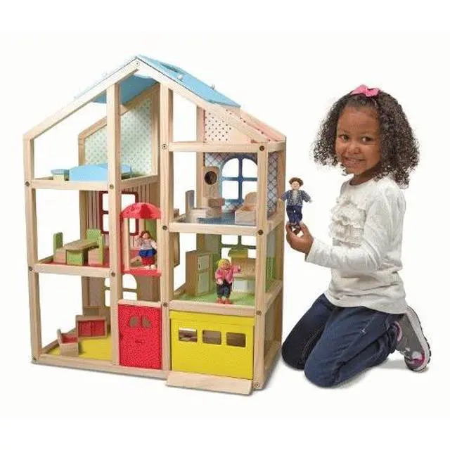 Alt view image 6 of 12 - Melissa & Doug Hi-Rise Wooden Dollhouse