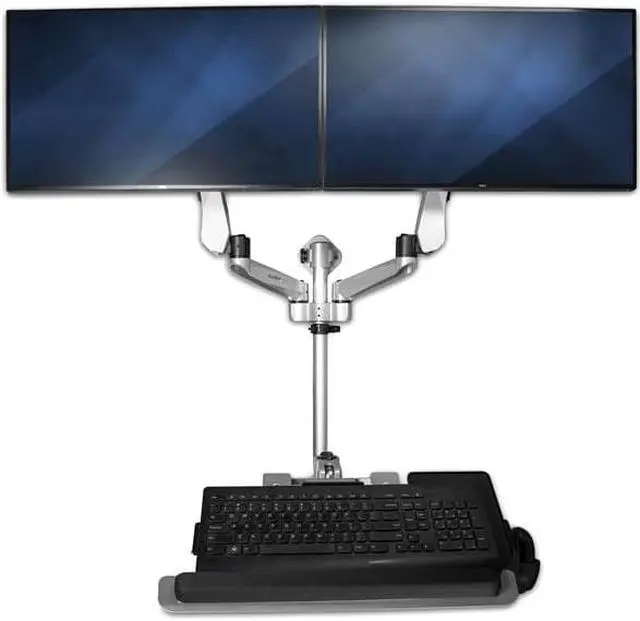 Alt view image 5 of 16 - StarTech Dual Monitor Adjustable Wall Mount Computer Workstation  WALLSTSI2