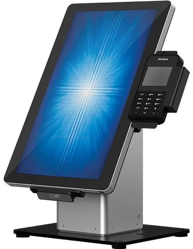 Alt view image 4 of 12 - Elo Slim Desk Mount For Touchscreen Monitor Cradle Bar Code Reader Fingerprint Reader Webcam - Black Silver