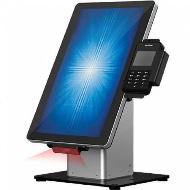 Alt view image 2 of 12 - Elo Slim Desk Mount For Touchscreen Monitor Cradle Bar Code Reader Fingerprint Reader Webcam - Black Silver