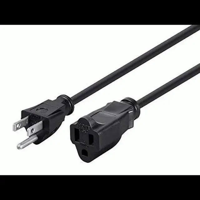 Alt view image 5 of 16 - Monoprice 3-Prong  Extension Cord - 6 Feet - Black | NEMA 5-15P to NEMA 5-15R, 16AWG, 13A