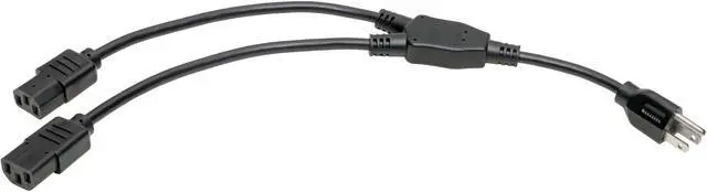 Alt view image 2 of 18 - Tripp Lite P004-18N-2C13 C14 Male to C13 Female Splitter, PDU Style - C14 to 2x C13, 10A, 100–250V, 18 AWG, 18 in., Black