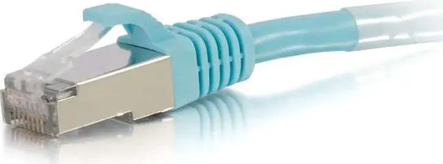Alt view image 3 of 6 - C2G 00740 Cat6a Cable - Snagless Shielded Ethernet Network Patch Cable, Aqua (1 Foot, 0.30 Meters)