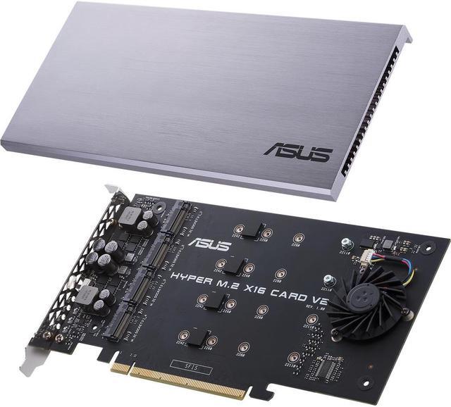 Alt view image 6 of 20 - ASUS Hyper M.2 x16 PCIe 3.0 x4 Expansion Card V2 supports 4 NVMe M.2 (2242/2260/2280/22110) up to 128 Gbps for Intel VROC and AMD Ryzen Threadripper NVMe RAID