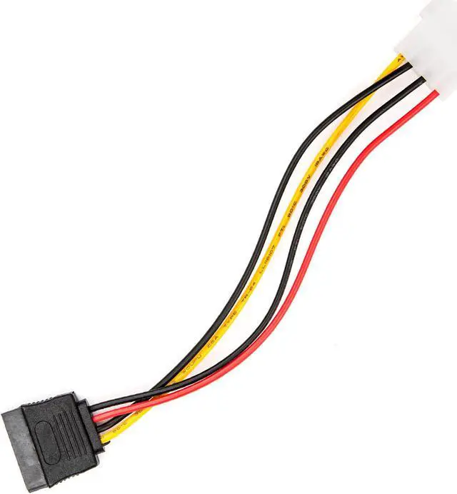 Alt view image 5 of 13 - Rocstor 6in 4 Pin Molex to Left Angle SATA Power Cable Adapter