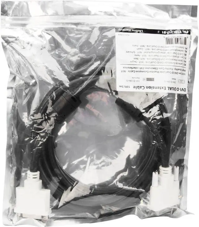 Alt view image 4 of 14 - Rocstor Premium 10ft DVI-D Dual Link Monitor Extension Cable M/F, White/Black