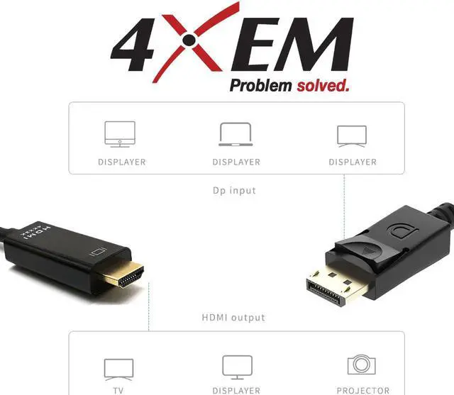 Alt view image 5 of 13 - 4Xem 4K Displayport To Hdmi Cable 6Ft