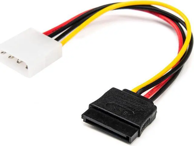 Alt view image 8 of 13 - Rocstor 6in 4 Pin Molex to Left Angle SATA Power Cable Adapter