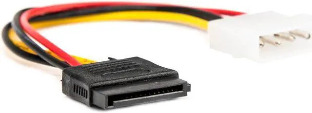 Alt view image 7 of 13 - Rocstor 6in 4 Pin Molex to Left Angle SATA Power Cable Adapter