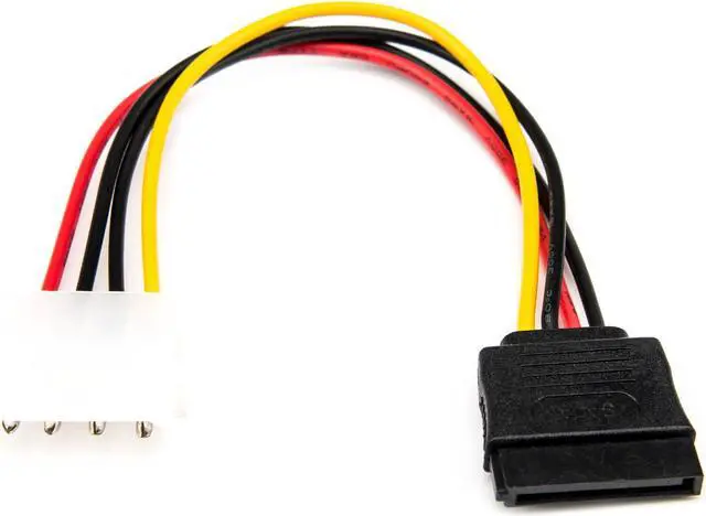 Alt view image 6 of 13 - Rocstor 6in 4 Pin Molex to Left Angle SATA Power Cable Adapter