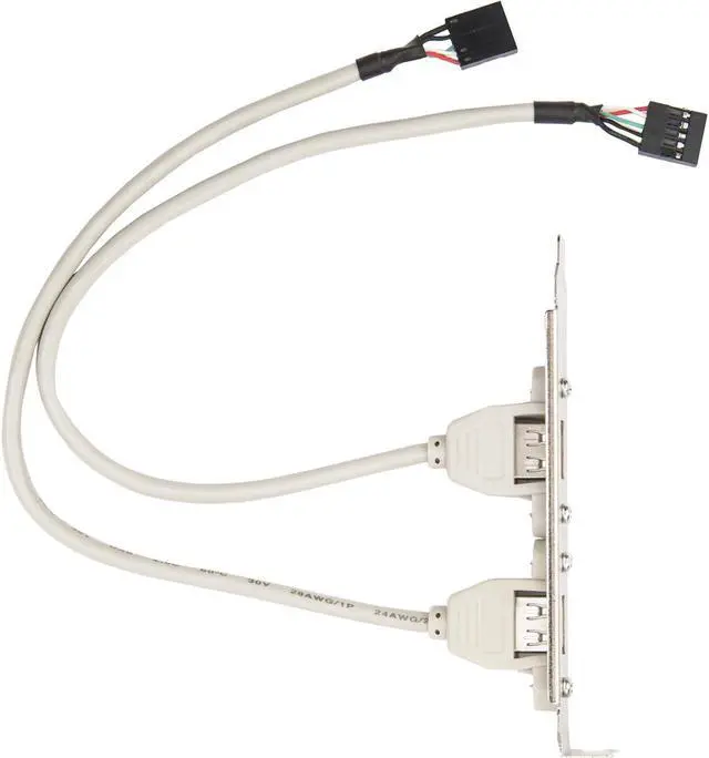 Alt view image 7 of 15 - Rocstor 2 Port USB A Female Low Profile Slot Plate Adapter