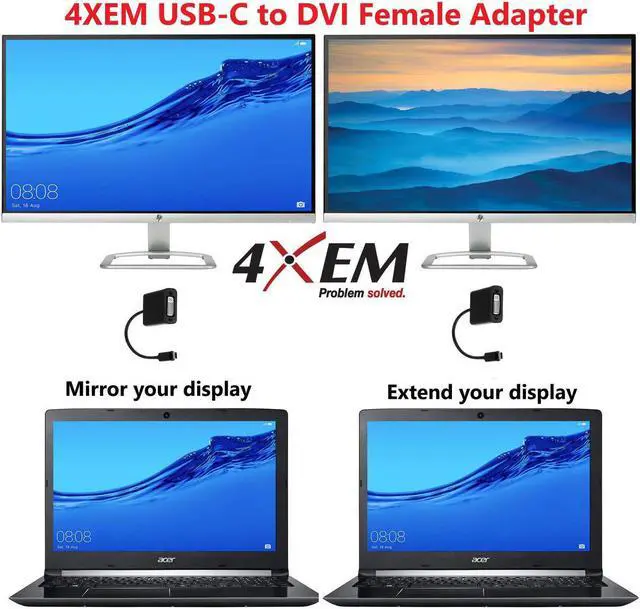 Alt view image 2 of 11 - 4Xem Usb-C To Dvi Adapter
