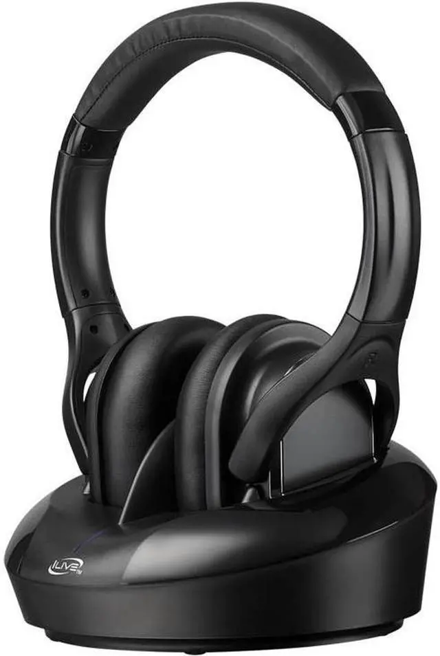Alt view image 4 of 10 - iLive IAHRF79B Radio Frequency Wireless Headphones with Base (Black)