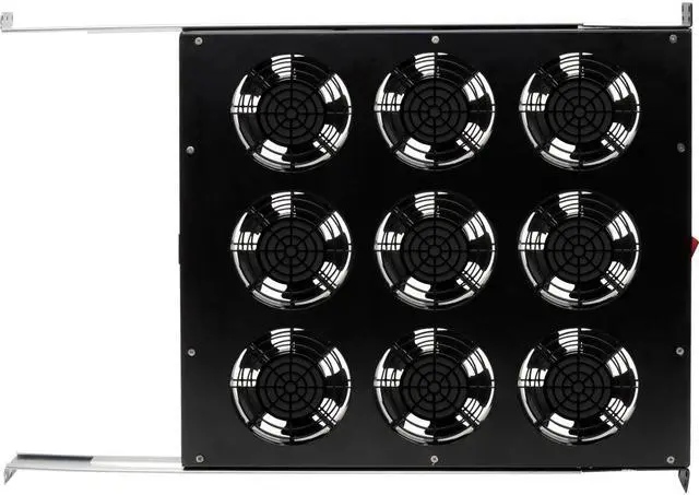 Alt view image 4 of 15 - Tripp Lite SRFANTRAY9 Fan Tray - 9 Fan - 1U - 19" - 864 CFM - Upflow Air Discharge Pattern