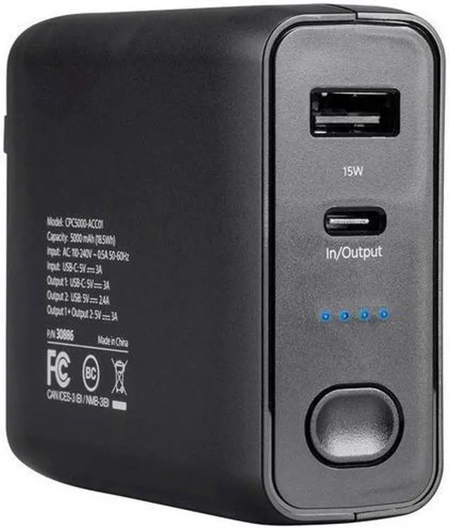 Alt view image 2 of 8 - 4XEM 5000mAh Power Bank and Wall Charger Combo 4XCPC5000CHARGE