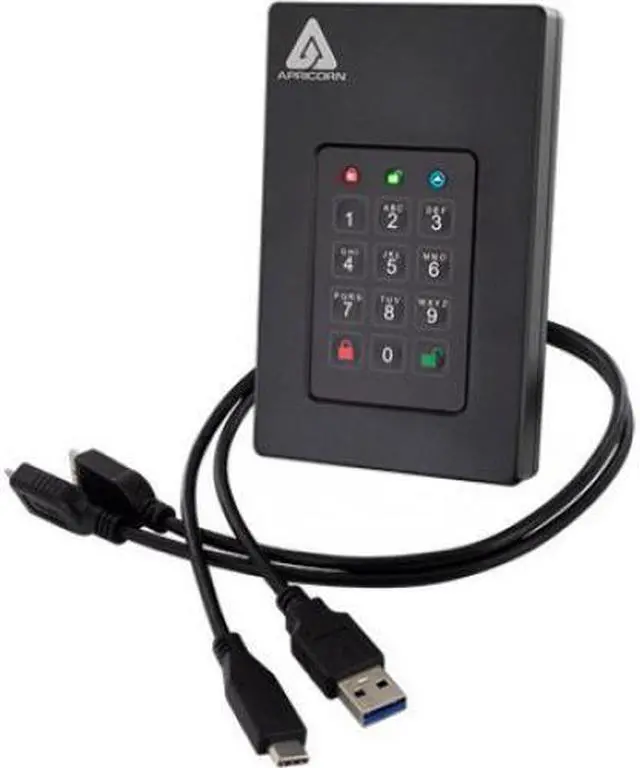 Alt view image 3 of 20 - Apricorn Aegis Fortress 5 TB Hard Drive External USB 3.0 AFL35TB