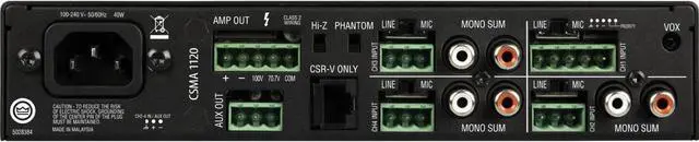 Alt view image 5 of 19 - Harman 4 Input 1 Output 80/120W Mixer/Amplifier NCSMA180-U-US