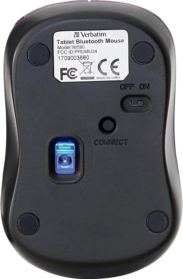 Alt view image 6 of 20 - Verbatim 70240 Bluetooth Wireless Tablet Multi-Trac Blue LED Mouse (Garnet)