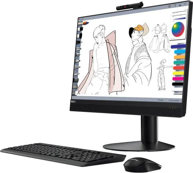 Alt view image 6 of 10 - Lenovo All-in-One Computer ThinkCentre M920z Intel Core i5-8500 4GB DDR4 500GB HDD 23.8" Touchscreen Windows 10 Pro 64-Bit