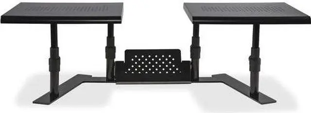 Alt view image 4 of 20 - Allsop Dual Monitor Stand Steel 32"Wx14"Dx6-1/10"-8-2/5" Black 31883