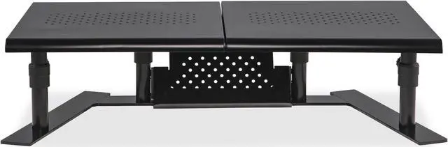 Alt view image 6 of 20 - Allsop Dual Monitor Stand Steel 32"Wx14"Dx6-1/10"-8-2/5" Black 31883