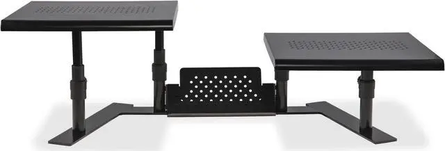 Alt view image 7 of 20 - Allsop Dual Monitor Stand Steel 32"Wx14"Dx6-1/10"-8-2/5" Black 31883