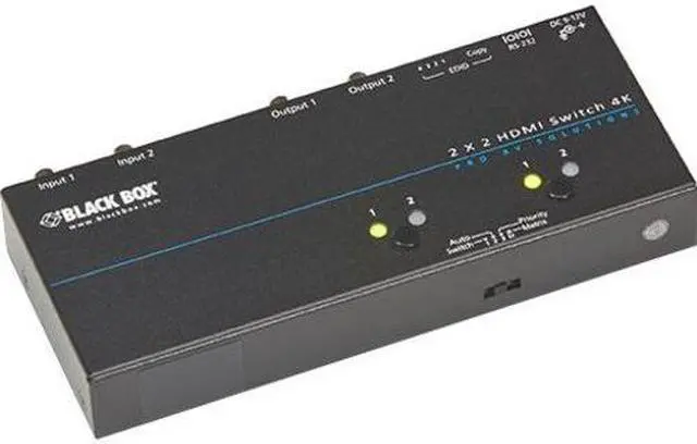 Alt view image 2 of 10 - Black Box 4K HDMI Matrix Switch - 2 x 2